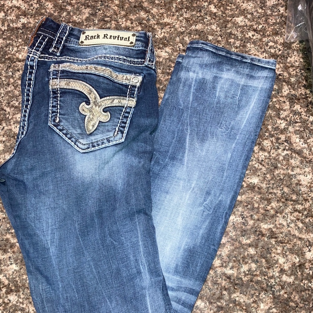 Rock Revival Light Blue Straight Leg Jeans